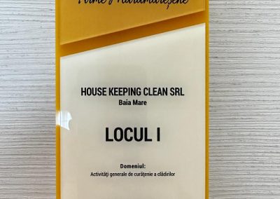 House Keeping locul I 2021 curatenie cladiri